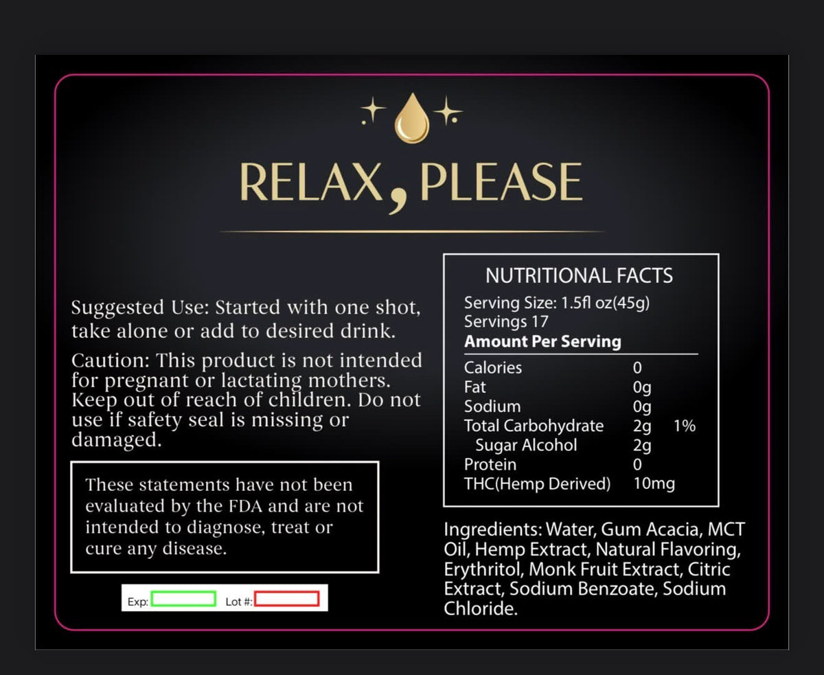 Nutritional facts label